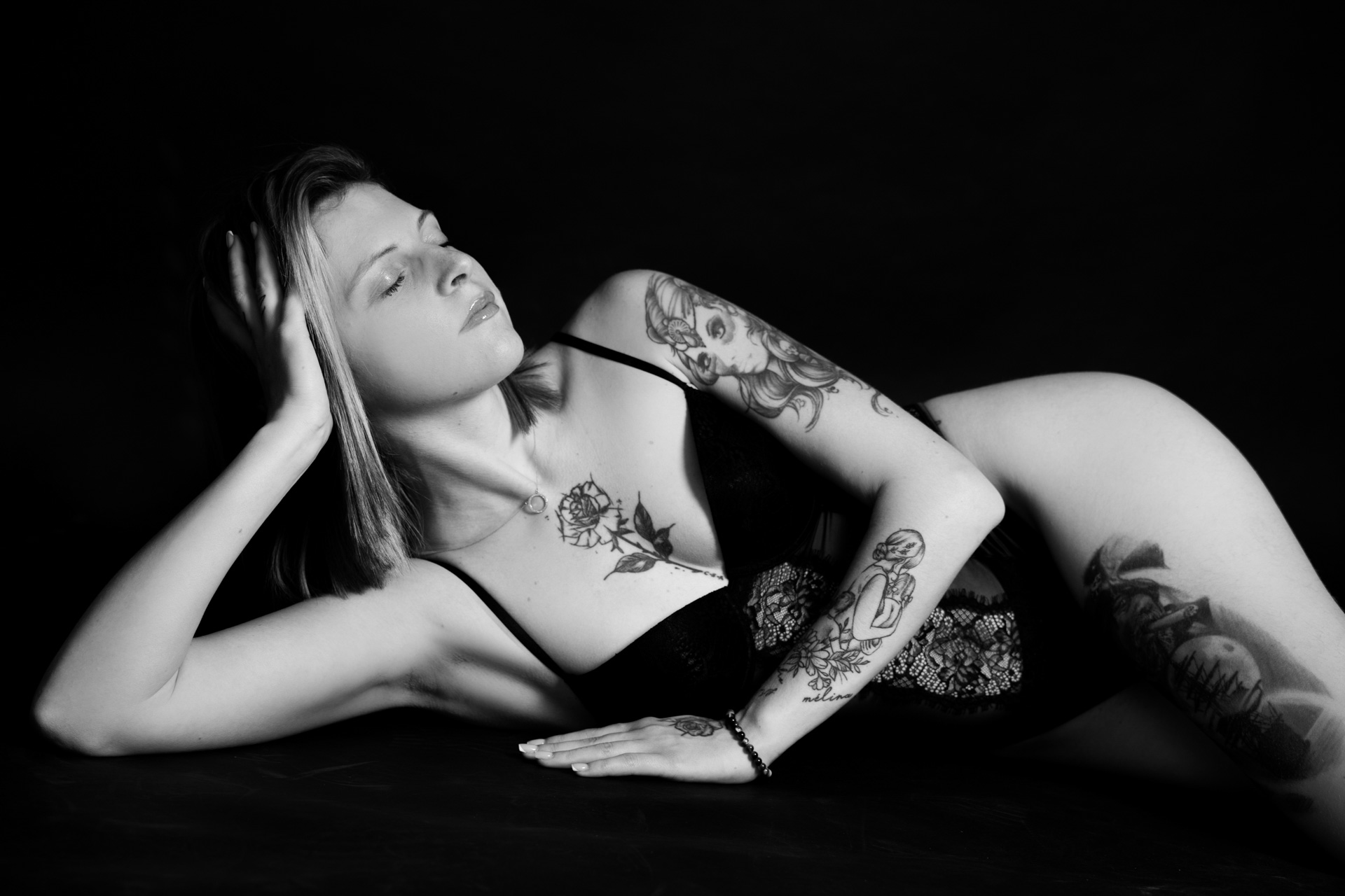 Portrait femme noir et blanc