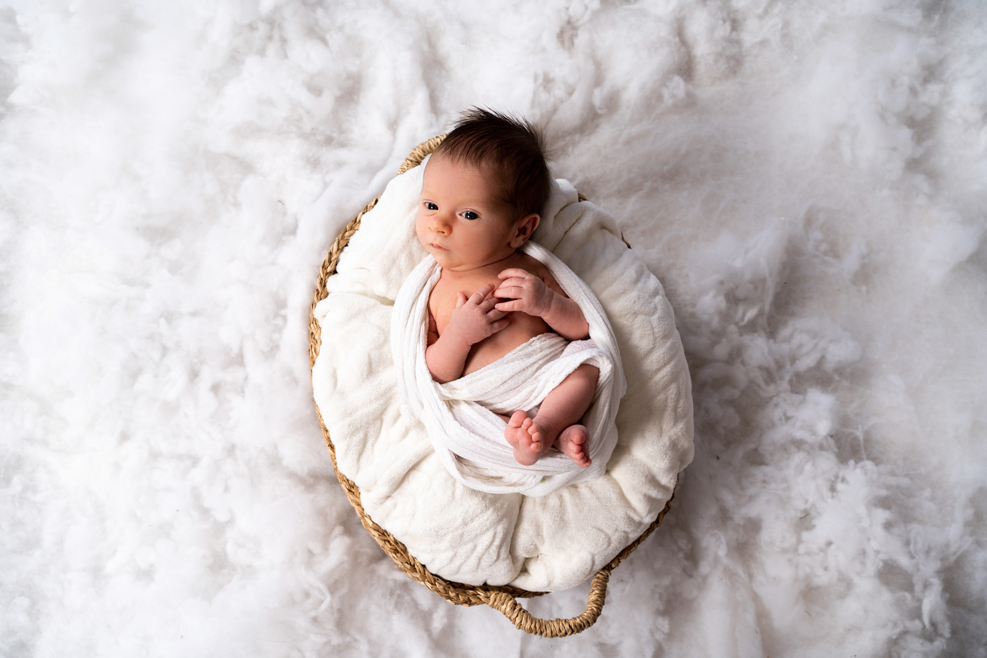 Nouveau né naissance douceur fond blanc