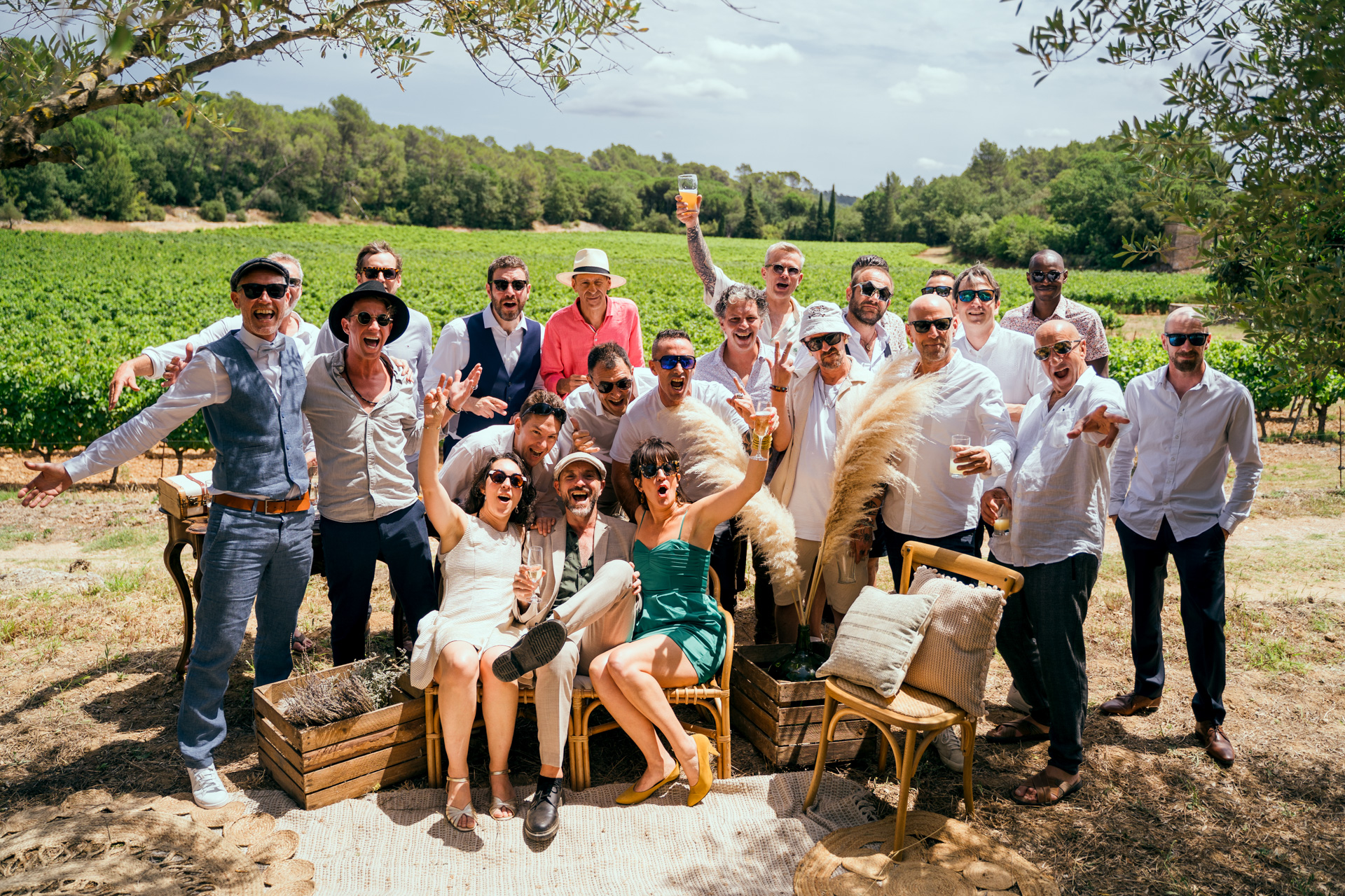 photo de groupe mariage